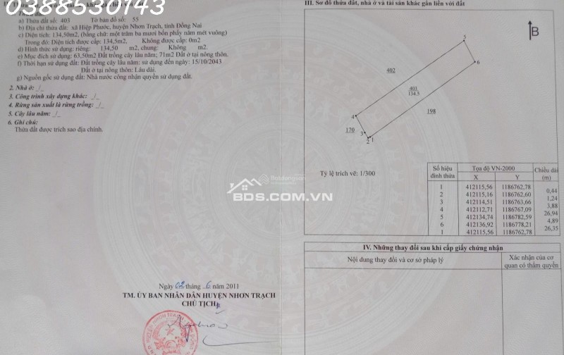 Bán nhà riêng chính chủ 135m2 tại Nhơn Trach, Đồng Nai, ngay thị trấn Hiệp Phước